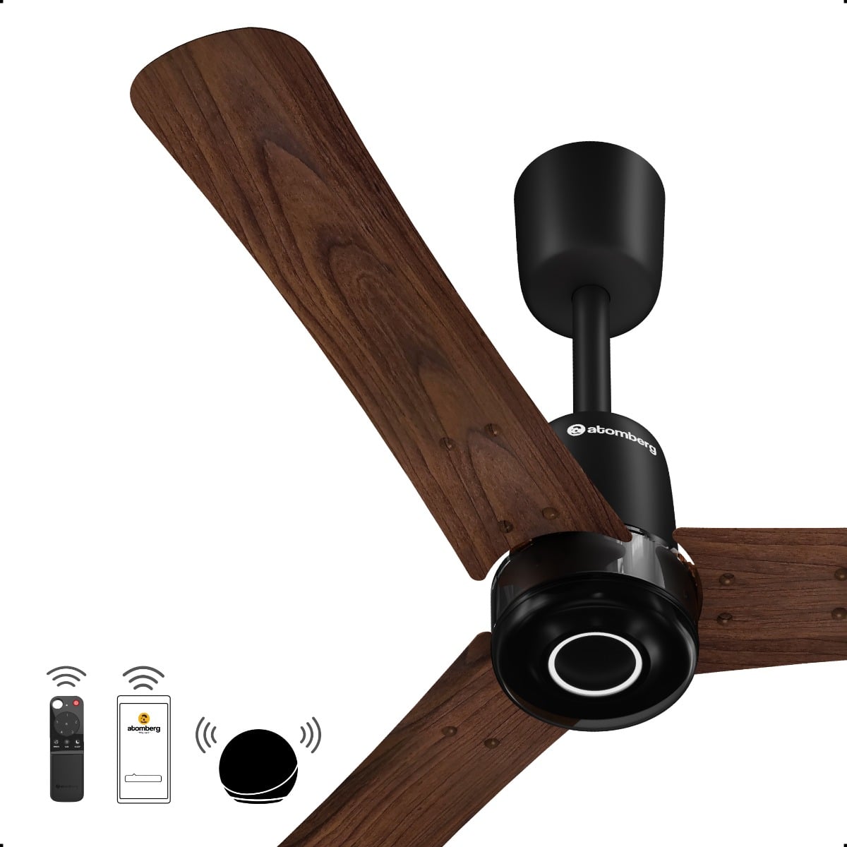 atomberg Renesa Elite Smart 600mm BLDC Ceiling Fan with IoT & Remote | 32W | 112 CMM Air Delivery | Advance Air+ Technology | Moonbeam Light | Low Noise | 5 Year Warranty (Dark Walnut)