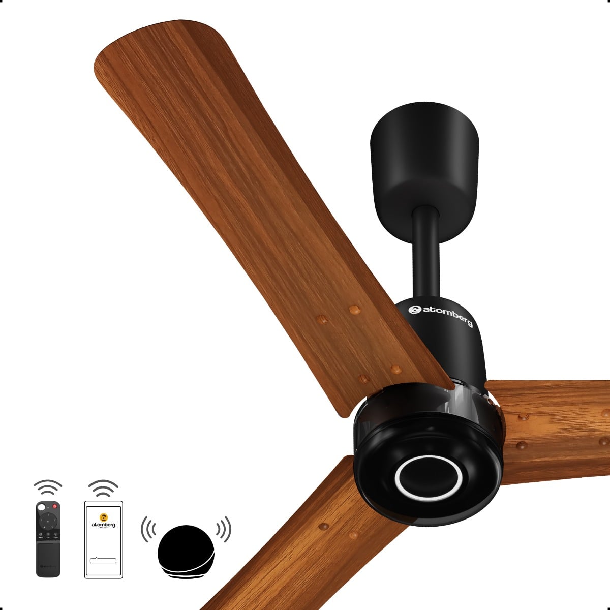 atomberg Renesa Elite Smart 900mm BLDC Ceiling Fan with IoT & Remote | 35W | 180 CMM Air Delivery | Advance Air+ Technology | Moonbeam Light | Low Noise | 5 Year Warranty (Golden Oakwood)