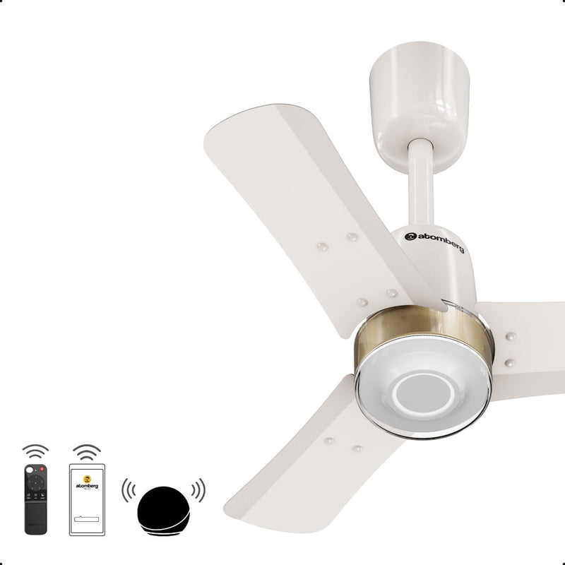 atomberg Renesa Elite Smart 600mm BLDC Ceiling Fan with IoT & Remote | 32W | 112 CMM Air Delivery | Advance Air+ Technology | Moonbeam Light | Low Noise | 5 Year Warranty (Pearl White)