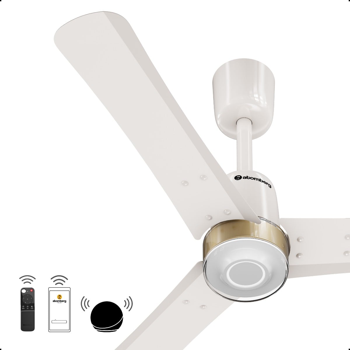 atomberg Renesa Elite Smart 1400mm BLDC Ceiling Fan with IoT & Remote | 35W | 250 CMM Air Delivery | Advance Air+ Technology | Moonbeam Light | Low Noise | 5 Year Warranty (Pearl White)
