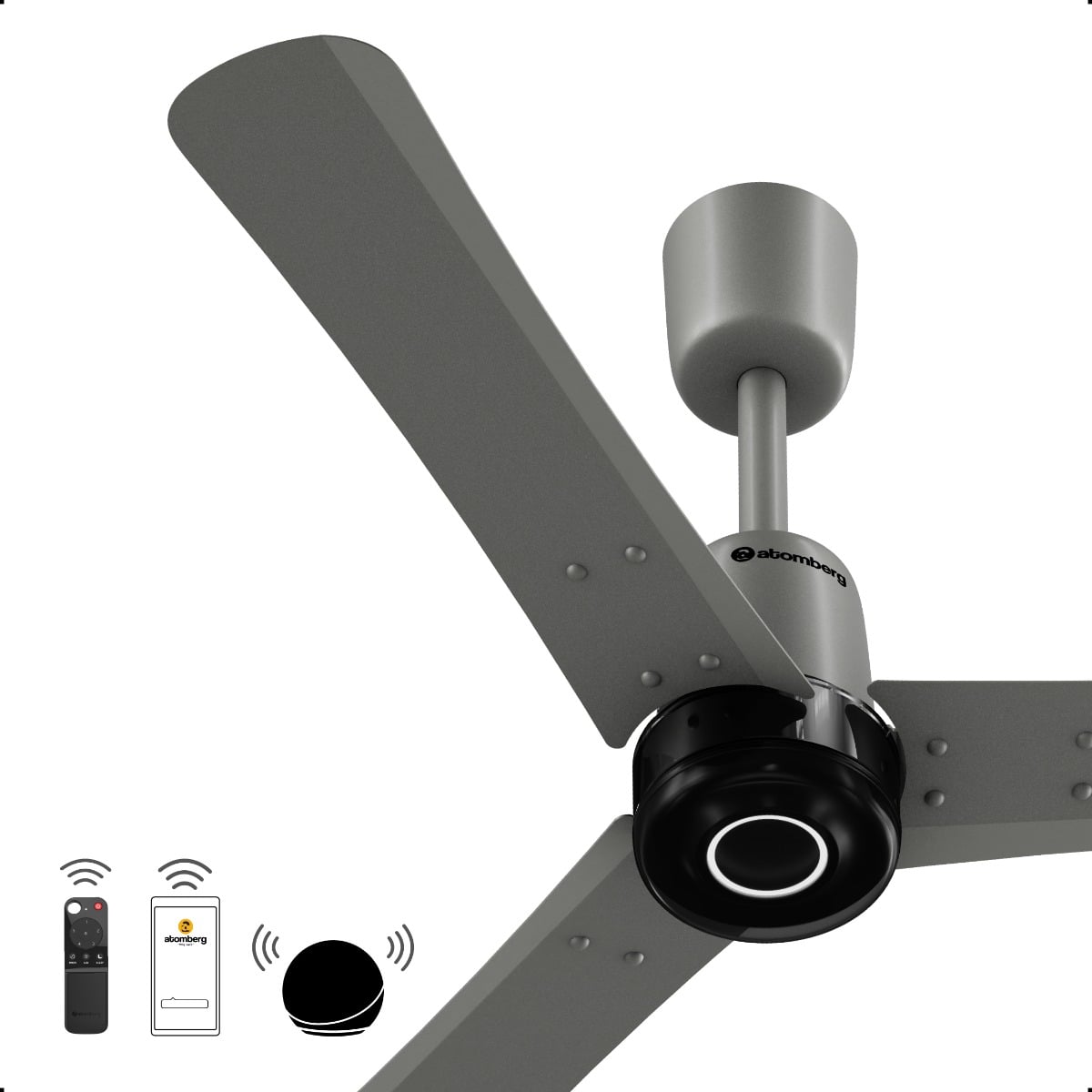 atomberg Renesa Elite Smart 900mm BLDC Ceiling Fan with IoT & Remote | 35W | 180 CMM Air Delivery | Advance Air+ Technology | Moonbeam Light | Low Noise | 5 Year Warranty (Sand Grey)