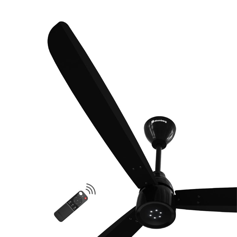atomberg Renesa Enzel 1400mm BLDC Ceiling Fan with Remote | 5 Star | 35W | 255 CMM Air Delivery | LED Speed Indicator | Low Noise | 3 Year Warranty (Gloss Black)