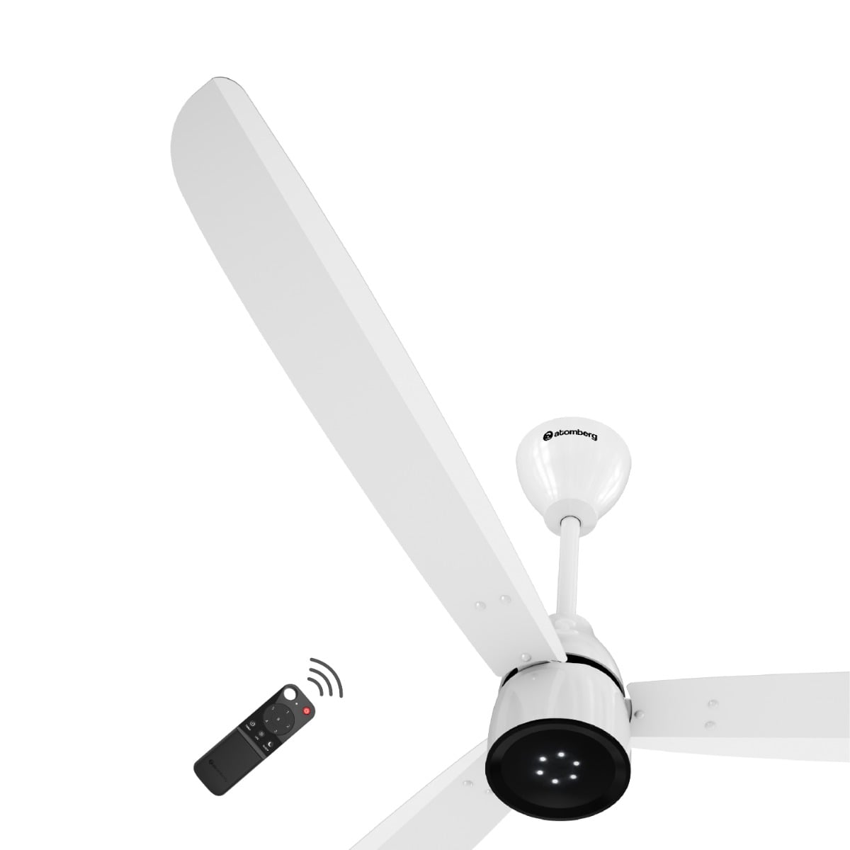 atomberg Renesa Enzel 1400mm BLDC Ceiling Fan with Remote | 5 Star | 35W | 255 CMM Air Delivery | LED Speed Indicator | Low Noise | 3 Year Warranty (Gloss White)