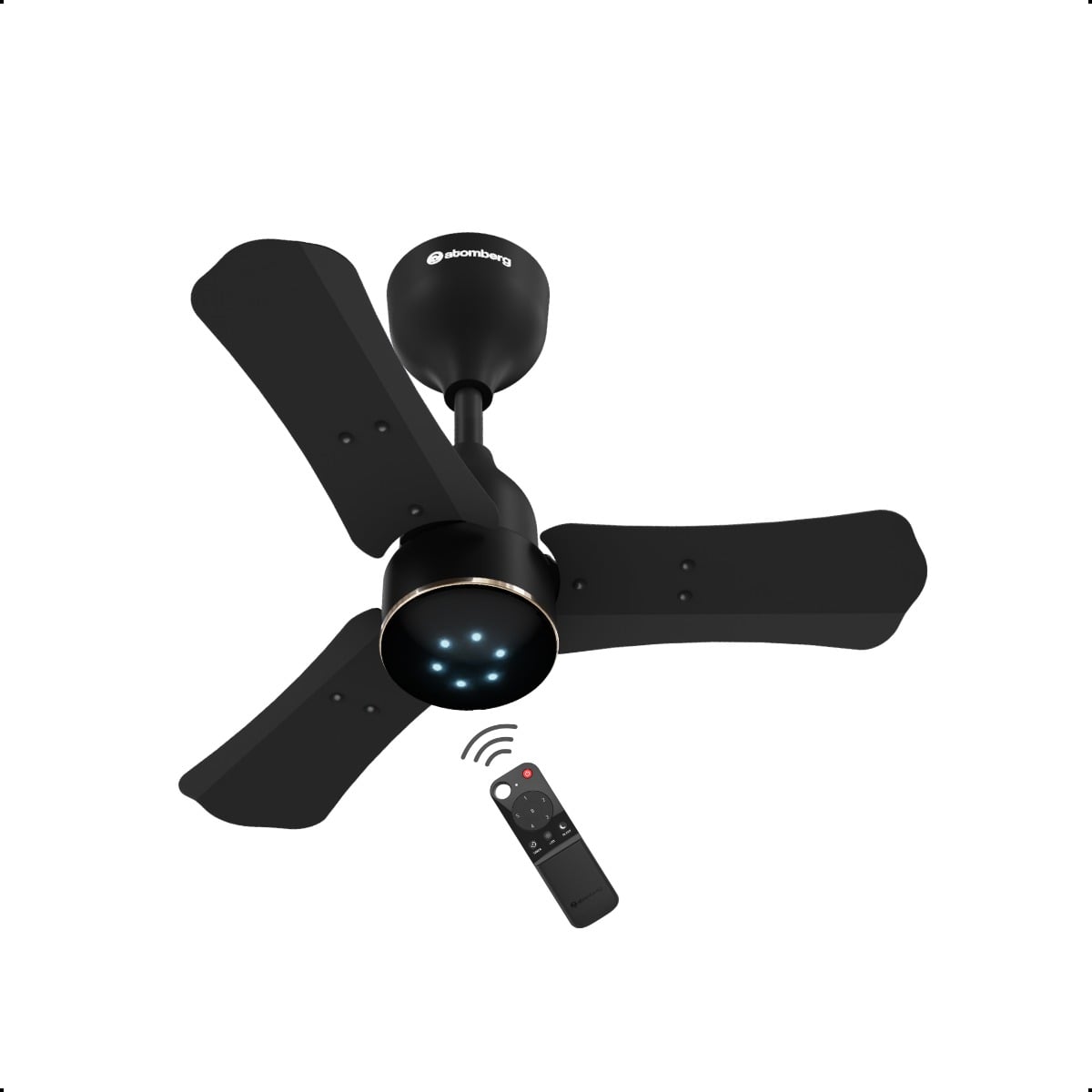 atomberg Renesa Halo Smart 600mm BLDC Ceiling Fan with IoT & Remote | 32W | 115 CMM Air Delivery | Advance Air+ Technology | LED Speed Indicator | Low Noise | 3 Year Warranty (Midnight Black)