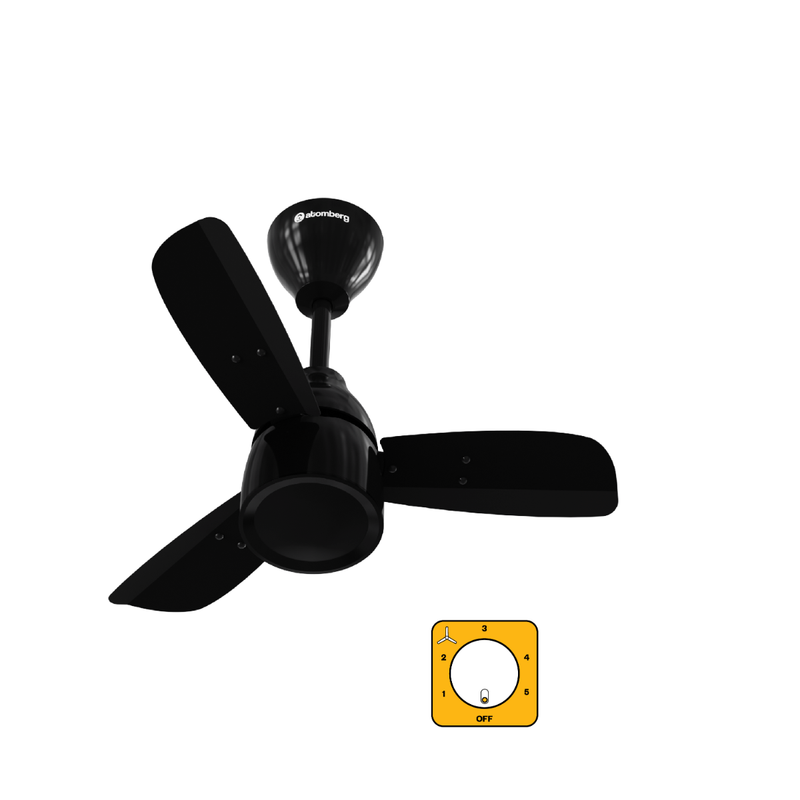 atomberg Renesa Prime 600mm BLDC Ceiling Fan with Regulator | 5 Star | 28W | Advance Air+ Technology | 112 CMM Air Delivery | Low Noise | 3 Year Warranty (Gloss Black)