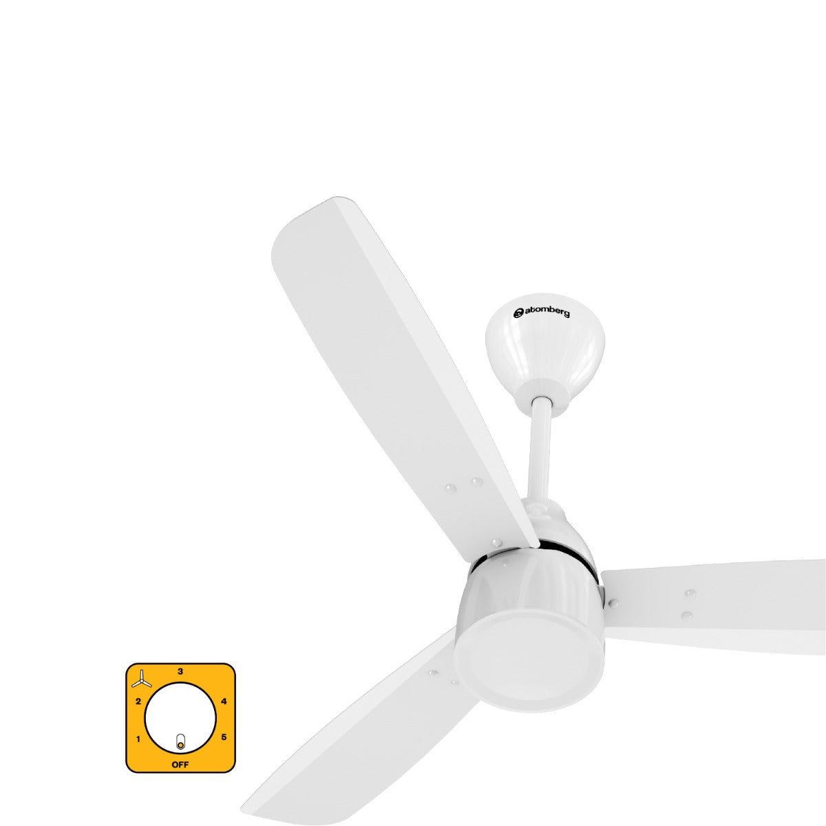 atomberg Renesa Prime 900mm BLDC Ceiling Fan with Regulator | 5 Star | 32W | Advance Air+ Technology | 180 CMM Air Delivery | Low Noise | 3 Year Warranty (Gloss White)
