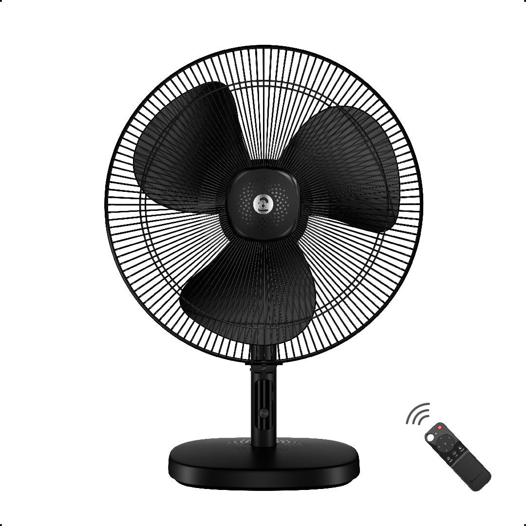atomberg Renesa 400mm BLDC Table Fan with Remote | 35W | 76 CMM Air Delivery | LED Display | 6 Speeds | Oscillation, Timer & Sleep | 2 Year Warranty (Black)