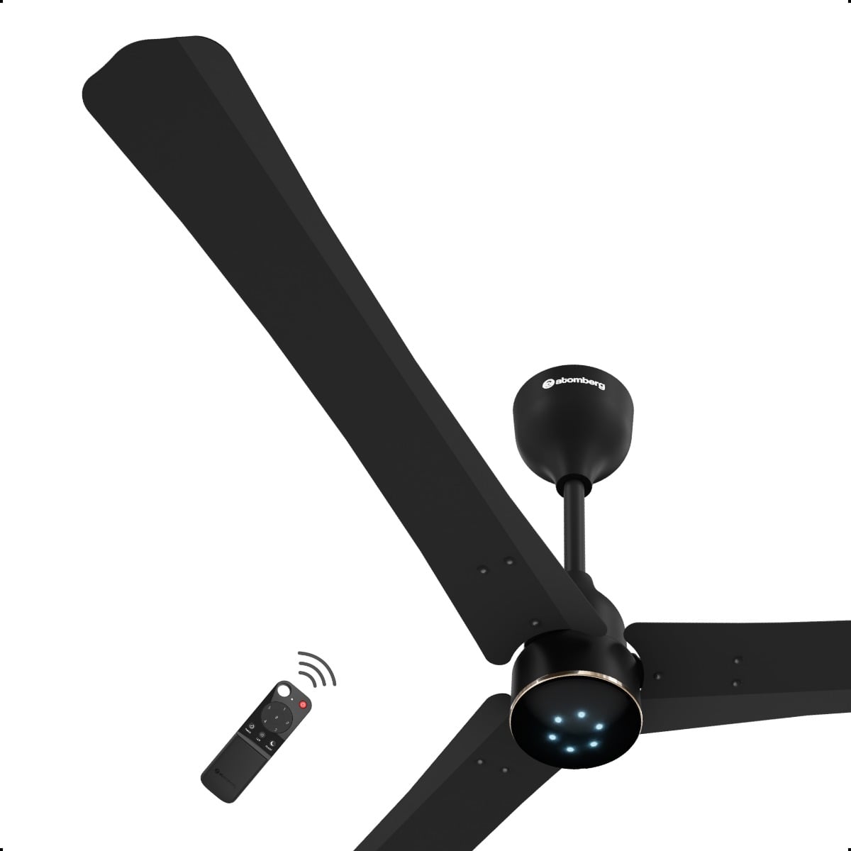 atomberg Renesa Halo Smart 1400mm BLDC Ceiling Fan with IoT & Remote | 35W | 250 CMM Air Delivery | Advance Air+ Technology | LED Speed Indicator | Low Noise | 3 Year Warranty (Midnight Black)