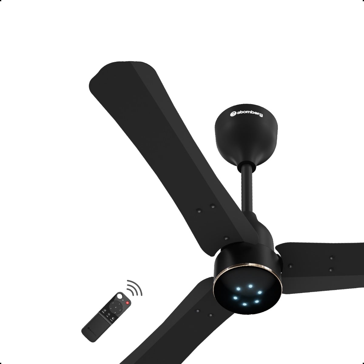 atomberg Renesa Halo Smart 900mm BLDC Ceiling Fan with IoT & Remote | 35W | 180 CMM Air Delivery | Advance Air+ Technology | LED Speed Indicator | Low Noise | 3 Year Warranty (Midnight Black)
