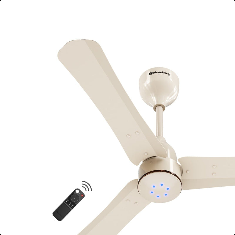 atomberg Renesa Halo Smart 900mm BLDC Ceiling Fan with IoT & Remote | 35W | 180 CMM Air Delivery | Advance Air+ Technology | LED Speed Indicator | Low Noise | 3 Year Warranty (Gloss Seasand Ivory)