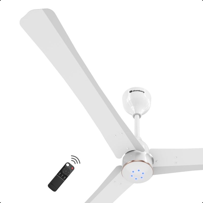 atomberg Renesa Halo Smart 600mm BLDC Ceiling Fan with IoT & Remote | 32W | 115 CMM Air Delivery | Advance Air+ Technology | LED Speed Indicator | Low Noise | 3 Year Warranty (White and Rose Gold)