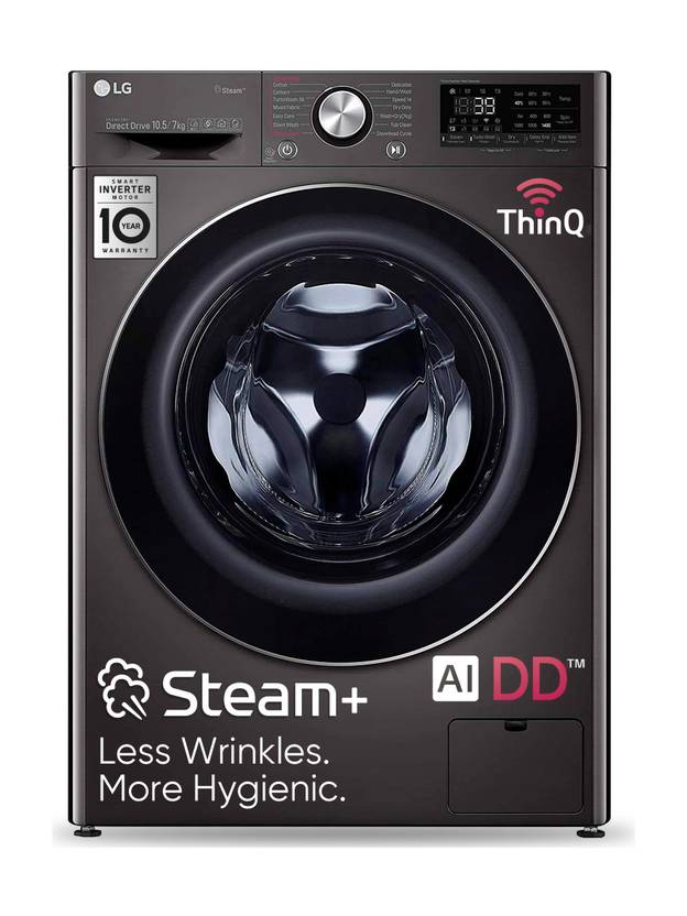 LG 10.5/7 kg Washer with Dryer with Inverter,AI Direct Drive Technology Ready to Wear Clothes with In-built Heater Black (FHD1057STB/F4V9RCP2E)-1