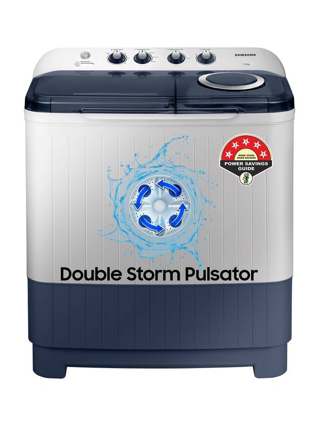 Samsung 7.5 kg 5 star, Air Turbo Drying Semi Automatic Top Load Washing Machine Blue, Grey (WT75M3200LL/TL)-1