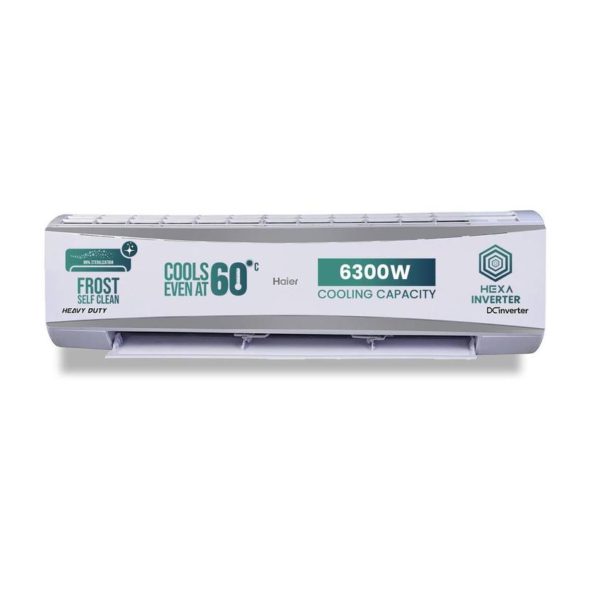 Haier 2024 Model 2 Ton 3 Star Split Inverter AC (HSU24HD-AOW3BN-INV/HS24HD-AOW3BN-INV/HU24HD-AOW3BN-INV, White)