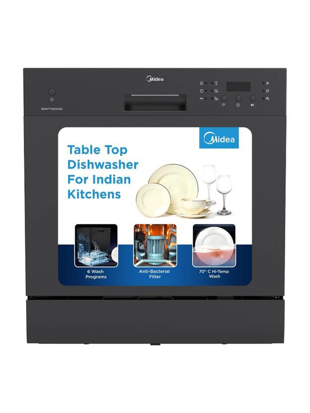 Midea MDWTT0802D(B)IN Free Standing 8 Place Settings Dishwasher