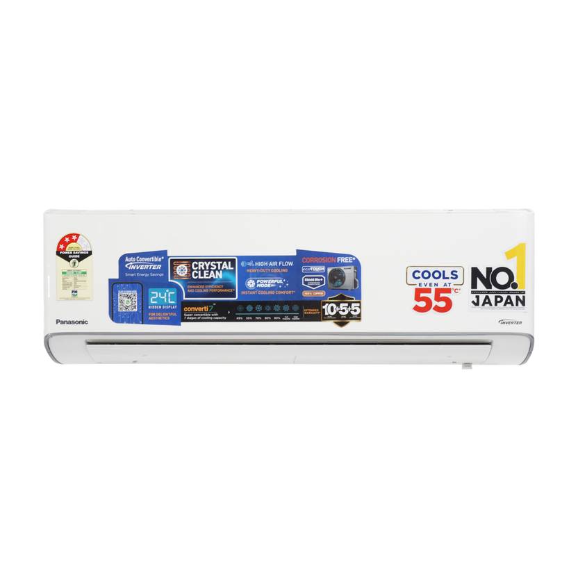 Panasonic 2025 Model 1 Ton 3 Star Split Inverter AC (CS-EU12BKY3F/CU-EU12BKY3F, White, Grey)