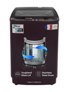 Thomson 8.5 kg PureWash Toughened Glass Lid with Stainless Steel Drum, Magic Filter and Multiple Wash Programs Fully Automatic Top Load Washing (TTL8500R)-1