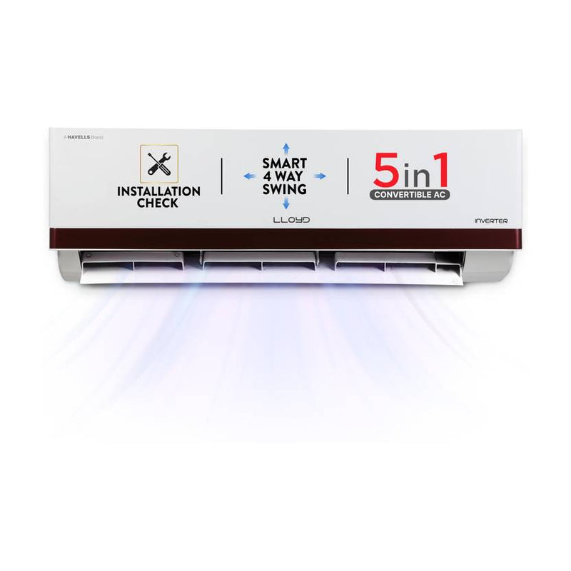 Lloyd 2024 Model 1.5 Ton 5 Star Split Inverter AC (GLS18I5KWEGW, White)-1