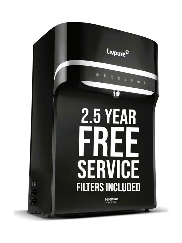 Livpure LIV-SERENO-SS 5.5 L RO + UV + UF + Copper + Minerals Water Purifier 2.5 Years of Service - All Filter IncludedI8 Stage Advanced Purification