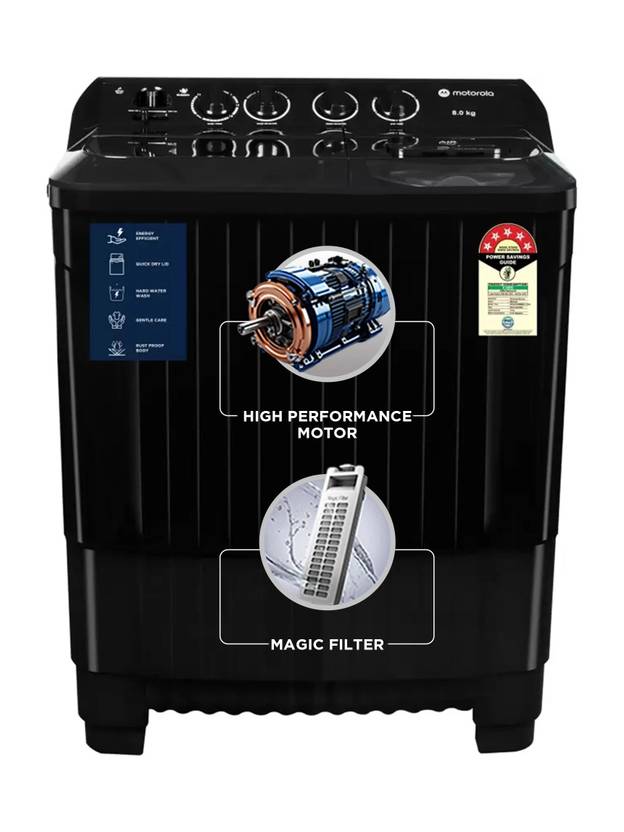 Motorola 8 kg 5 star rating Midnight Series Semi Automatic Top Load Washing Machine Black (MTSA805NNNDB)-1