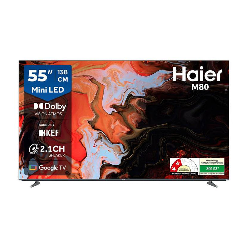 Haier M80 139 cm (55 inch) Ultra HD (4K) Mini LED Smart Google TV with Dolby Vision, 2.1 Ch 50W Speaker with suboofer (H55M80FUX)-1