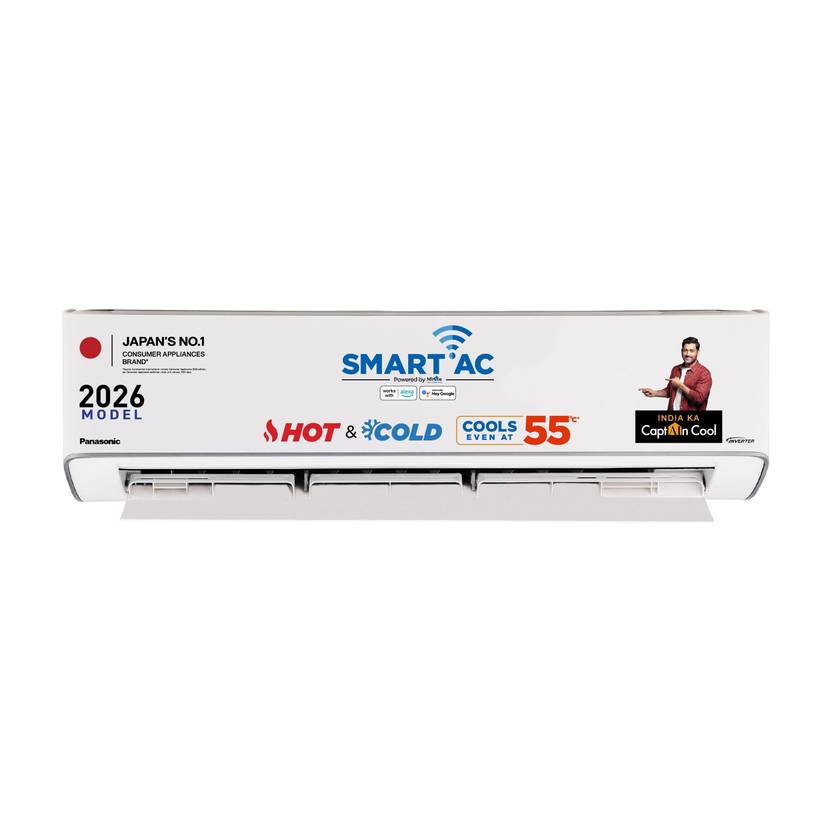 Panasonic 2026 Model 1.5 Ton 3 Star Hot and Cold Split Inverter with Wi-fi Smart, Matter Enabled, AI, Crystal Clean, Higher Airflow, 4-Way Swing, -10 (CS-EZ18CKYXFM/CU-EZ18CKYXFM, White)-1