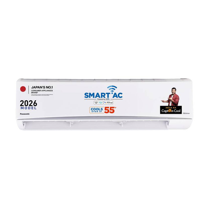Panasonic 2026 Model 2.5 Ton 3 Star Split Inverter with Wi-fi Smart, Matter Enabled, AI, Crystal Clean, Desert Cooling, Higher Airflow, 4-Way Swing, (CS-QU30CKYFM/CU-QU30CKYFM, White)-1