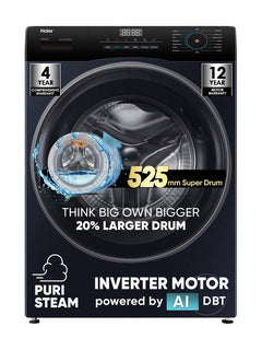 Haier 8 kg Fully Automatic Front Load Washing Machine with In-built Heater Black (HW80-IM12929EBKF)-5