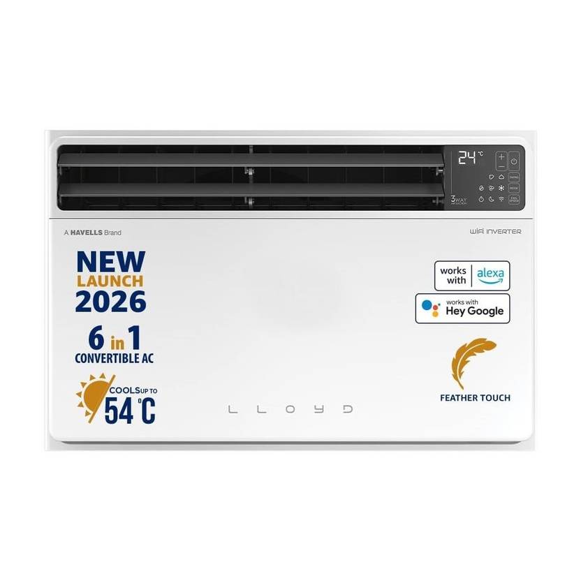 Lloyd 6 in 1 Convertible 1.5 Ton 5 Star Inverter Window Smart AC with Low Gas Detection (2026 Model, Copper Condenser, GLW18V5AGTPR)-2