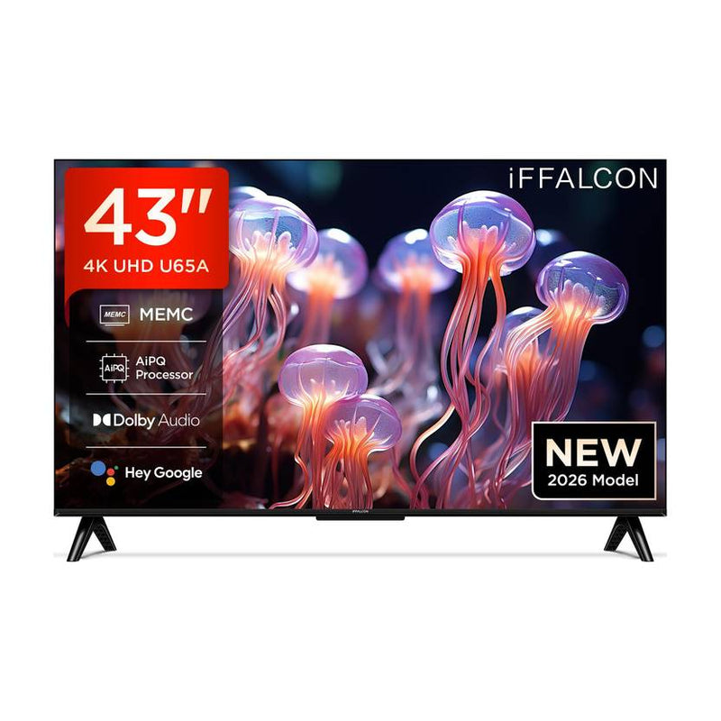 Iffalcon U65A 108 cm (43 inch) Ultra HD (4K) LED Smart Google TV 2026 Edition with MEMC Dolby Vision-Atmos AiPQ Processor Game Master HDMI 2.1 (43U65A)-1