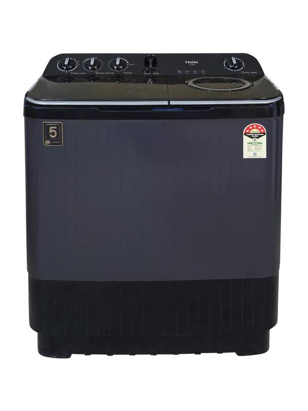 Haier 9 kg 5 Star Semi Automatic Washing Machine with Thunder Pulsator (HTW90-196BBK, Black)-2
