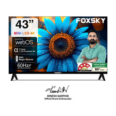 Foxsky 109 cm (43 inch) Ultra HD (4K) Mini LED Smart WebOS TV 2026 Edition with 2.1CH Audio System Tuned by 60h, Native 60Hz Refresh Rate (FS43MINILED)-1