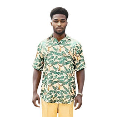 Relaxed Fit Printed Satin Shirt Retro Men-1