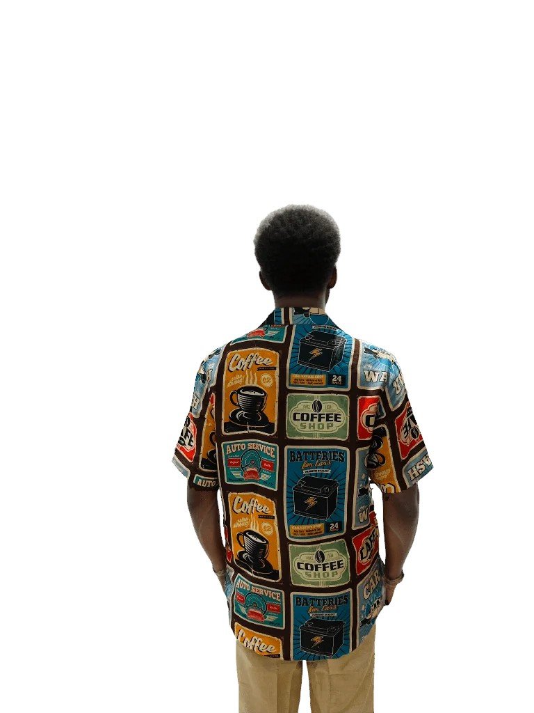 Printed Casual Shirt Cotton Retro Men-3