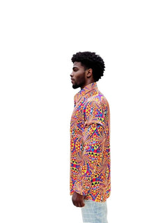 Relaxed Fit Geometric Print Party Shirt Retro Men-2