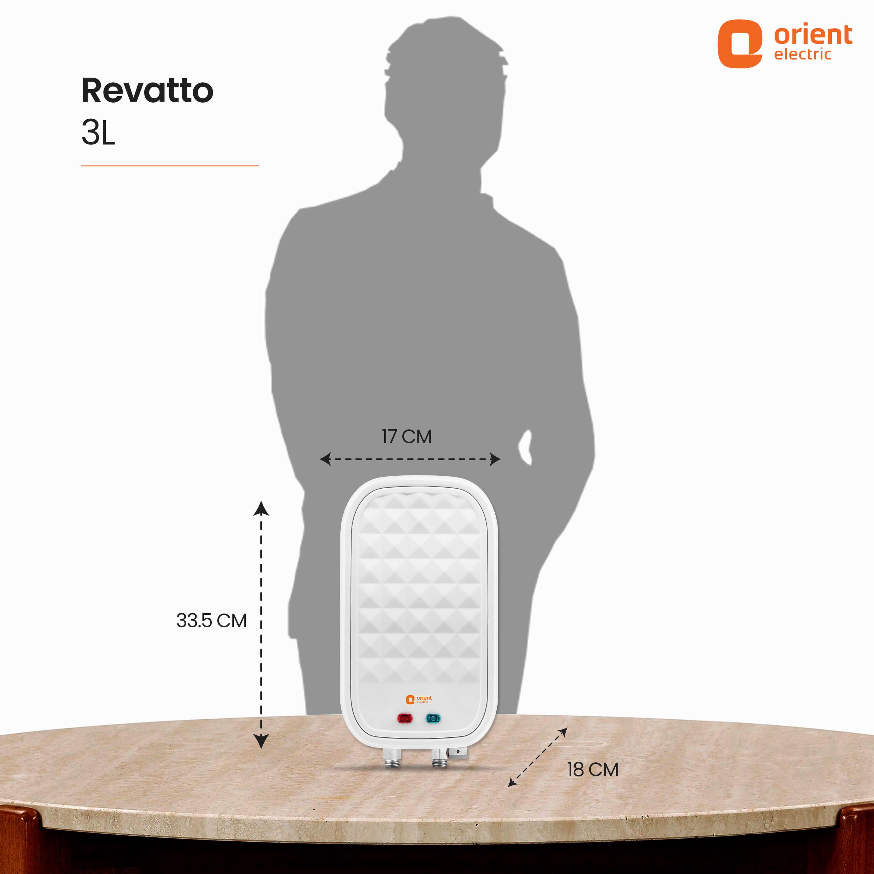 Revatto 3L Instant Water Heater (Geyser) White