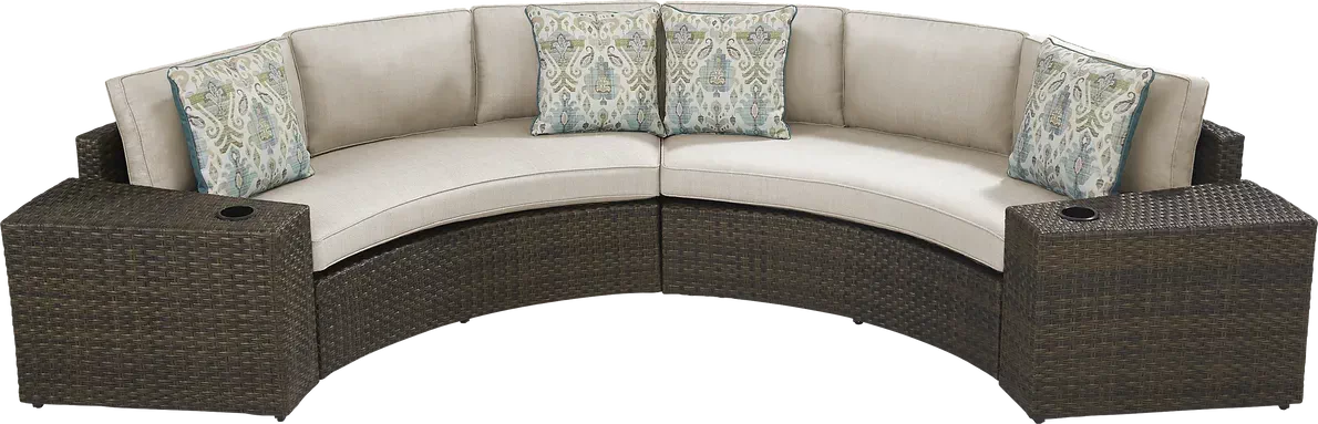 Zea Outdoor Sofa Set 4 Seater and 1 Center Table (Brown)