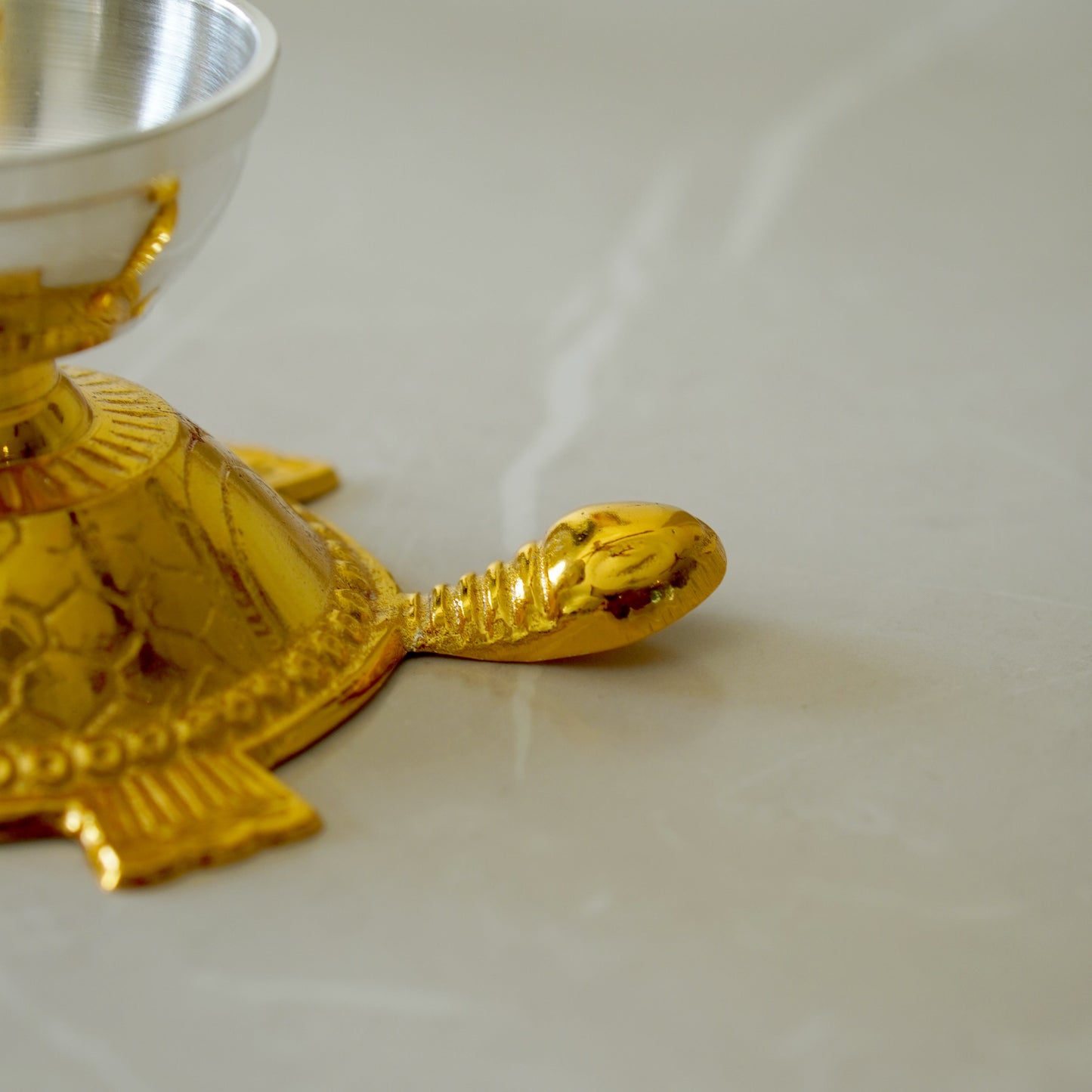 Single Miniature Brass Tortoise / Turtle Oil Lamp (Vastu Tortoise Lamp)