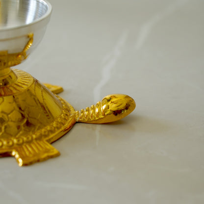 Single Miniature Brass Tortoise / Turtle Oil Lamp (Vastu Tortoise Lamp)