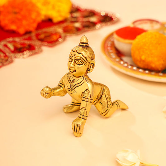 Brass Laddu Gopal Idol (3 Inch)