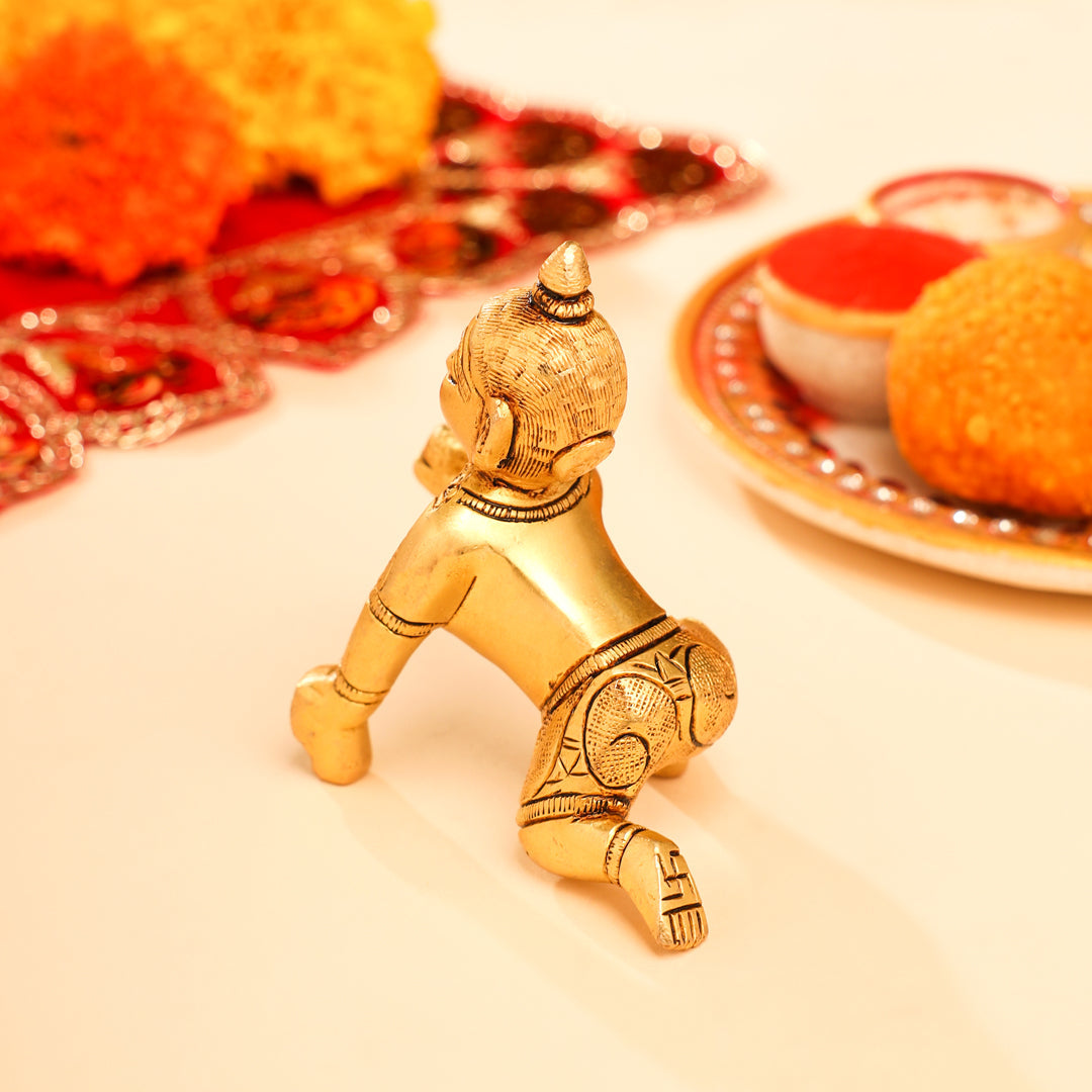 Brass Laddu Gopal Idol (3 Inch)