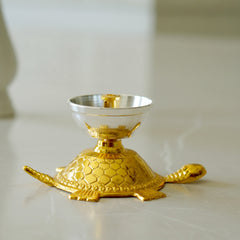 Single Miniature Brass Tortoise / Turtle Oil Lamp (Vastu Tortoise Lamp)