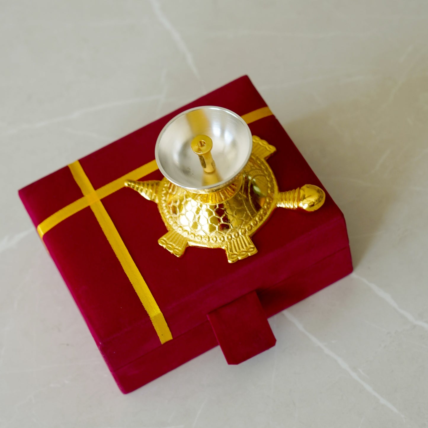 Single Miniature Brass Tortoise / Turtle Oil Lamp (Vastu Tortoise Lamp)