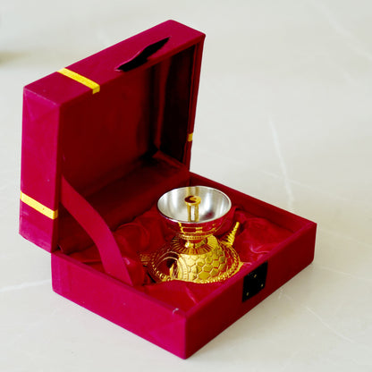 Single Miniature Brass Tortoise / Turtle Oil Lamp (Vastu Tortoise Lamp)