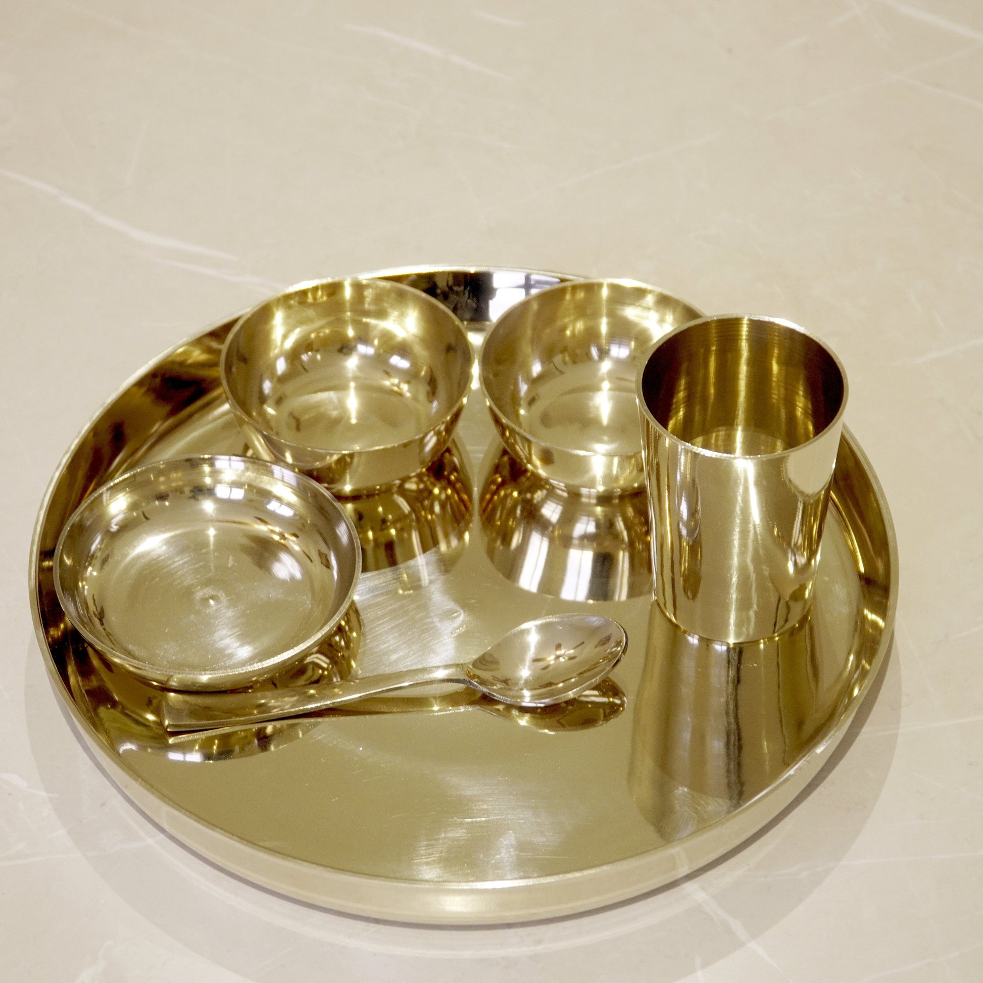 Bronze / Kansa Thali Set Glossy Finish