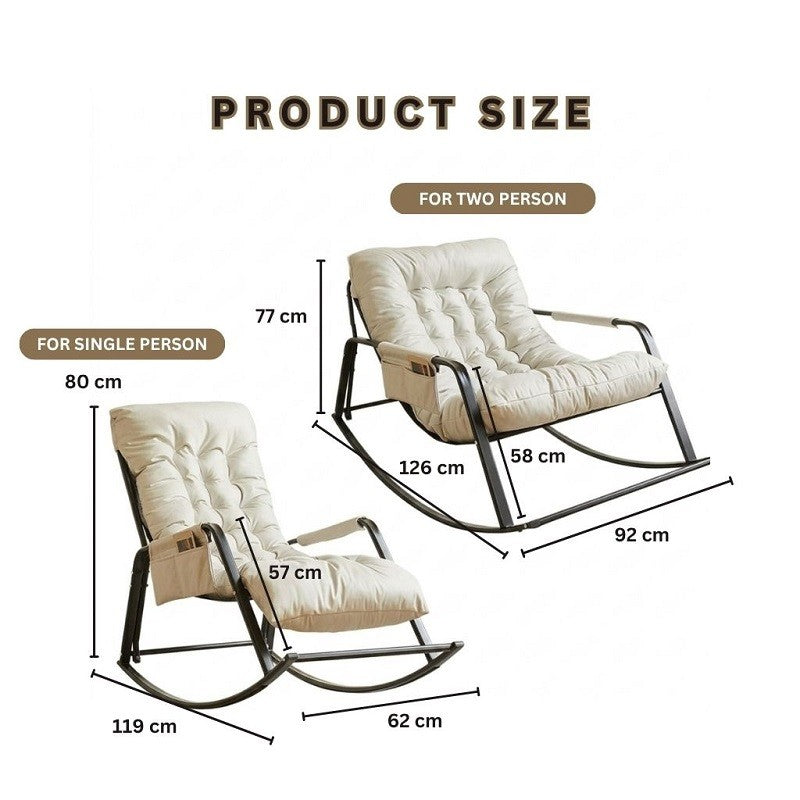 Modern Comfort Rocking Chair with Cushioned Seat