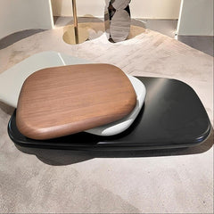 Italian Solid Wood Rotating Coffee Table Modern Living Room Furniture Tea Table