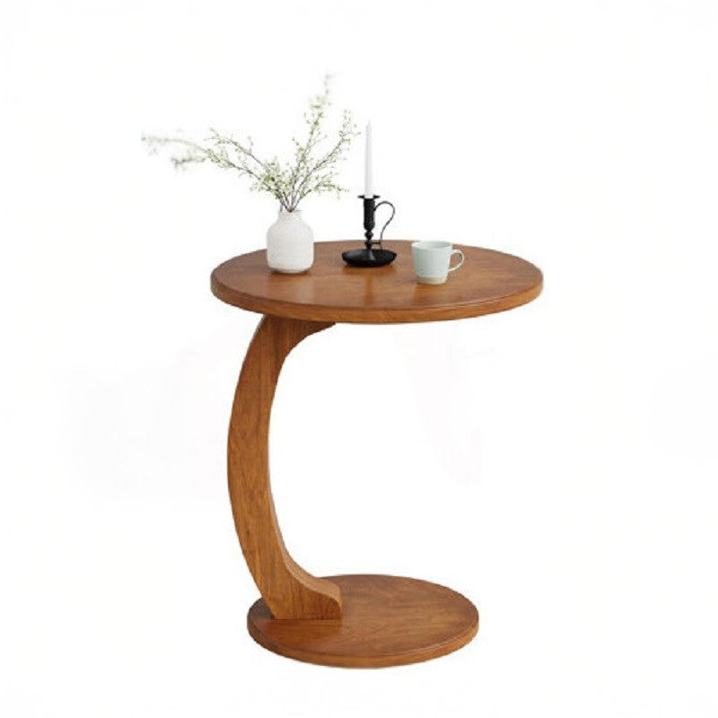 Solid Wood Round C Shape Side Table