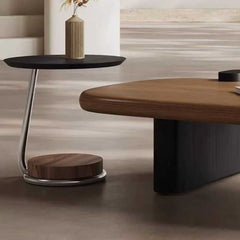 Acacia Wood Coffee Table with Modern Rounded Design | Minimalist Center Table | Natural Wood Finish | Living Room Table | Compact & Stylish | 40 x 20 x 18 Inches