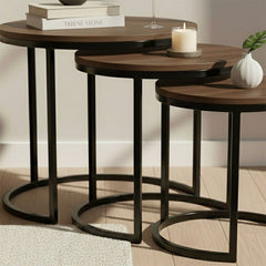 Round Nesting Table . Nesting Table set of 3 . Multi purpose Furniture
